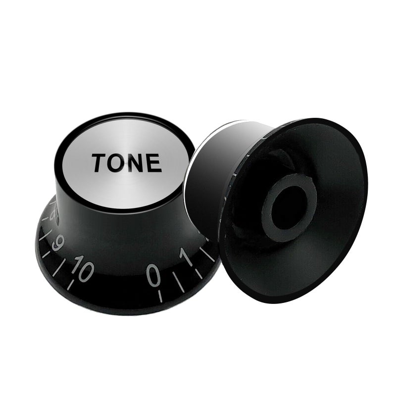 SAPHUE Plastic Top Hat Style 2 Volume and 2 Tone Speed Control Knobs Set for Gibson Les Paul Electric Guitar Replacement,Black - Image 5